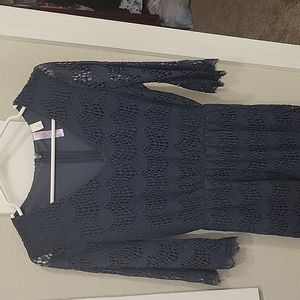 Lacey blue short romper, small